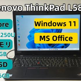 【整備済み良品】【送料無料】【7日保証】Lenovo ThinkPad L580/Core i5-8250U/8GBメモリ/SSD 256GB/Windows 11/Office付き/N4204_207