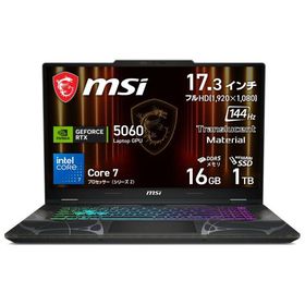 MSI ゲーミングノートパソコン Cyborg 17 B2RW(17.3型/ Windows 11 Home/ Core 7 240H/ メモリ 16GB/ SSD 1TB) Cyborg-17-B2RWFKG-6665JP 返品種別A
