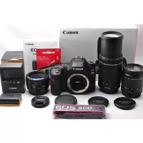 【中古】【1ヶ月保証】 Canon キヤノン EOS 80D 超望遠トリプルレンズセット