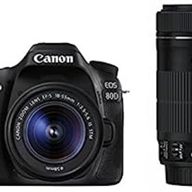 【中古】Canon デジタル一眼レフカメラ EOS 80D ダブルズームキット EF-S18-55 IS STM/EF-S55-250 IS STM付属 EOS80D-WKIT
