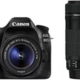 【中古】【39shop】Canon★デジタル一眼レフカメラ EOS 80D ダブルズームキット EF-S18-55 IS STM/EF-S55-250 IS STM付属 EOS80D-WKIT（良い）