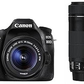 【中古】【39shop】Canon★デジタル一眼レフカメラ EOS 80D ダブルズームキット EF-S18-55 IS STM/EF-S55-250 IS STM EOS80D-WKIT（良い）