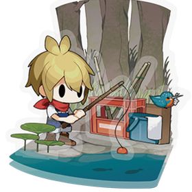 ミニアクリルジオラマ 釣り[ほの暮しの庭]