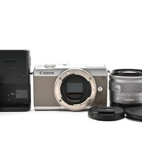 ★良品★ キヤノン Canon EOS M100 グレー + EF-M 15-45mm F3.5-6.3 IS STM 充電器付き ARYME6514 #425