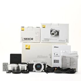 ＜良品＞ Nikon 1 J5 ダブルレンズキット シルバー｜ミラーレス一眼カメラ｜シャッター数6,619枚｜元箱付き｜レンズ2本付属