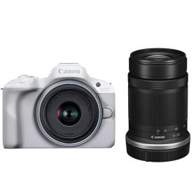 【安心の上場企業】 CANON キャノン デジタル一眼 ミラーレス カメラ EOS R50 ダブルズームキット ホワイト JAN:4549292205336 【代引き支払い不可】【北海道沖縄離島は配送不可】-FC-