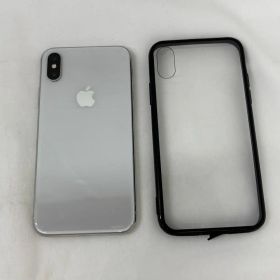 個001◆スマートフォン Apple iPhoneX 64GBシルバー カバー付
