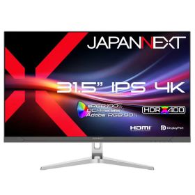 JAPANNEXT 31.5インチ IPSパネル搭載 4K(3840×2160)解像度 液晶モニター JN-iB315U HDMI DP sRGB:100% DCI-P3:96% Adobe RGB:90% HDR400相当 コントラスト比 2000: