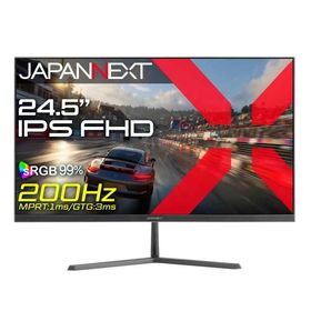 JAPANNEXT 24.5インチ IPSパネル搭載 200Hz/1ms(MPRT)対応 フルHD(1920x1080)解像度 ゲーミングモニター JN-IPS245G200F HDMI DP sRGB:99% HDR PS5 フルHD:120Hz接続