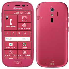 【中古】Cランク【傷や汚れあり】SIMフリー F-04J 富士通 らくらくスマートフォン4 ピンク 利用制限〇(白ロム) 送料無料
