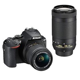 【中古】【39shop】Nikon★デジタル一眼レフカメラ D5600 ダブルズームキット ブラック D5600WZBK（良い）