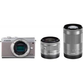 Canon EOS M100 ダブルズームキット グレー 良品 動作確認済み 1ヶ月保証付 小型軽量 ミラーレス
