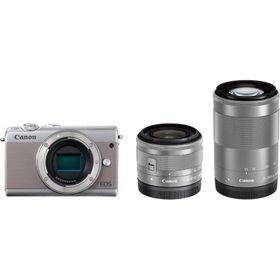 Canon EOS M100 ダブルズームキット グレー 良品 動作確認済み 1ヶ月保証付 小型軽量 ミラーレス