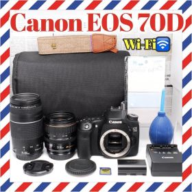 Canon EOS 70D❤️Wi-Fi搭載❤️超望遠Wレンズ✨デジタル一眼レフ
