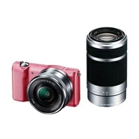 【中古】 SONY α5000 ダブルズームレンズキット(ピンク／デジタル一眼)