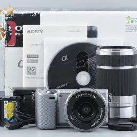【中古】SONY ソニー α NEX-5T シルバー ダブルズームレンズキット シャッター回数僅少 元箱付き