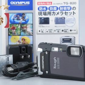 【中古】OLYMPUS オリンパス TOUGH TG-820 ブラック 防水デジタルカメラ シャッター回数僅少 元箱付き