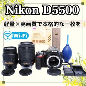 すぐに使える◆Nikon D5500◆ダブルレンズ◆Wi-Fi◆可動式モニター