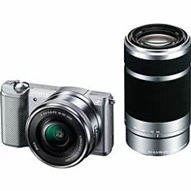 【中古】【39shop】SONY★ミラーレス一眼 α5000 ダブルズームレンズキット シルバー ILCE-5000Y-S（非常に良い）