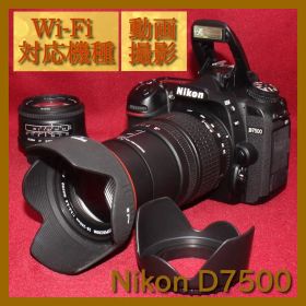 ✨Wi-Fi内蔵✨本格派一眼レフ✨Nikon D7500 ダブルズームセット✨