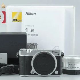 【中古】Nikon ニコン 1 J5 シルバー 標準パワーズームキット 元箱付き