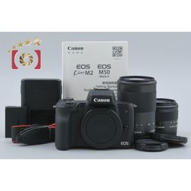 【中古】Canon キヤノン EOS Kiss M2 ダブルズームレンズキット ブラック