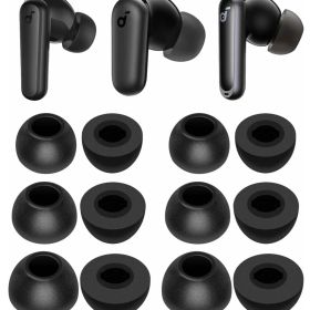 低反発イヤーピース ウレタン製イヤーピース An-ker Soundcore P40i P30i P20i Space A40用 イヤーチップ ウレタン製 Fit in the Case 遮音性 フィット感 S/M/L 3ペアセット ブラック 214