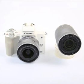 【中古】(キヤノン) Canon キヤノン EOS KISS M ダブルズームキツト ホワイト【15-45mm・55-200mm】