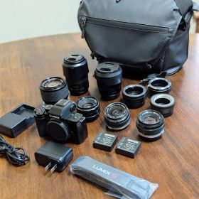 LUMIX DC-G100、レンズ2本 ＋ オールドレンズ４本（アダプター付き）