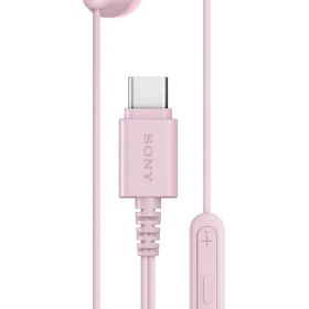 Sony (ソニー) USB-C プラグ IER-EX15C 有線 インイヤーヘッドホン iPhone Android 携帯電話用 多機能ボタン内蔵 ボリューム マイクコントロール USBオーディオクラス1.0デバイス対応 [ピンク] [USB-C、マイク。]