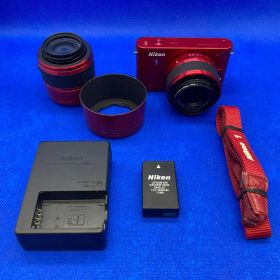 【※正常に動作します】 Nikon 1 J1 レッド ダブルズーム