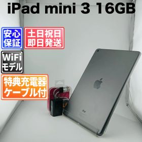 【訳アリ】iPad mini 3 16GB スペースグレイ 白ロム 中古 本体 動作確認済 【最短送料無料】J-290