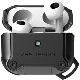 【新品】 【VRS】 AirPods 3 対応 ケース 耐衝撃 TPU × ポリカーボネート ハイブリッド 保護 カバー 落下防止 カラビナ 付き 衝撃 吸収 薄型 ケースカバー スリム 軽量 傷防止 保護ケース アクセサリー [ Apple AirPod 1