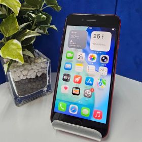E2158【バッテリー新品】iPhoneSE2 RED 64GB SIMフリー ガラスコーティング施工済み