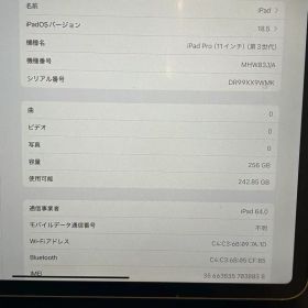 iPad Pro 第3世代256gb Wi-Fi+Cellular SIMフリー