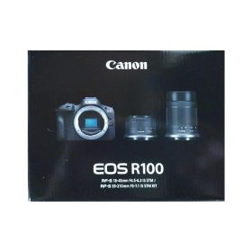 【ダイヤ・プラチナ会員様限定！エントリーでポイント10倍！】【新品】Canon キャノン ミラーレスカメラ EOS R100 ダブルズームキット