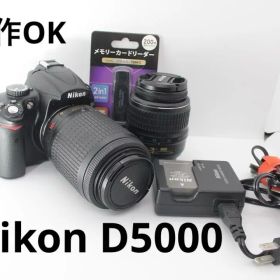 シャッター6019回 美品 Nikon D5000 ダブルレンズ 動作OK