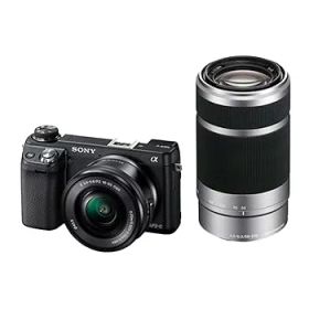 【中古】【39shop】SONY★ミラーレス一眼カメラ α NEX-6ダブルズームレンズキット ブラック NEX-6Y/B(非常に良い)