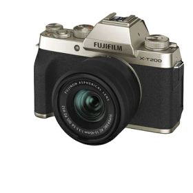【中古】 富士フイルム(FUJIFILM) ミラーレス一眼カメラ X-T200レンズキット シャンパンゴールド X-T200LK-G