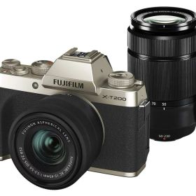 【中古】富士フイルム(FUJIFILM) ミラーレス一眼カメラ X-T200ダブルズームレンズキット シャンパンゴールド X-T200WZLK-G当店保証30日間 人気モデル 高画質 売れ筋
