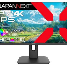【ECサイト限定】 JAPANNEXT 27インチ IPSパネル搭載 4K(3840x2160)解像度 液晶モニター JN-i27U-C6 HDMI DP USB Type-C(最大65給電) HDR400相当 sRGB:100% DCI-P3:95%