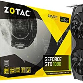 【中古】ZOTAC GeForce GTX 1080 AMP! エディション ZT-P10800C-10P 8GB GDDR5X IceStorm 冷却 メタルラップアラウンド カーボン ExoArmor 外装 超幅広 1