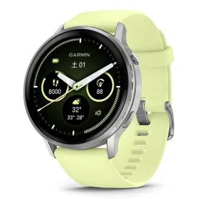 VENU-4-45MM-010-03014-32 ガーミン GARMIN GPSスマートウォッチ Venu 4 45mm Silver / Citron シリコンバンド 心電図（ECG）アプリ Suica対応 010-03014-32