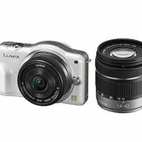 【中古】【39shop】パナソニック★ミラーレス一眼カメラ LUMIX GF3 ダブルズームキット シェルホワイト DMC-GF3W-W(非常に良い)