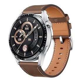 【中古】HUAWEI WATCH GT 3 46mm スマートウォッチ ブラウンレザー iOS/Android対応