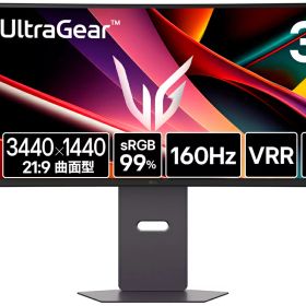 LGエレクトロニクス｜エルジー ゲーミング液晶ディスプレイ(34型/曲面/VA/UWQHD 3440×1440/160Hz/5ms)(パープルグレー) UltraGear 34G600A-B