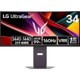 UltraGear 34G600A-B 34インチウルトラワイド(3440x1440) ゲーミングモニター 160Hz 1800R曲面型 VAパネル