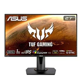 【中古】 ASUS ゲーミングモニター TUF Gaming VG279QM 27インチ/フルHD/IPS/280Hz/1ms/HDR/HDMI×2,DP/G-SYNC Compatible/ELMB/スピーカー/3年