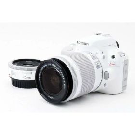 【中古】Canon キヤノン デジタル一眼レフカメラ キヤノン ホワイト Canon EOS Kiss X7 単焦点&標準ダブルレンズセット ホワイト 美品 ストラップ付き 14 カメラ 中古 人気 おすすめ 高画質