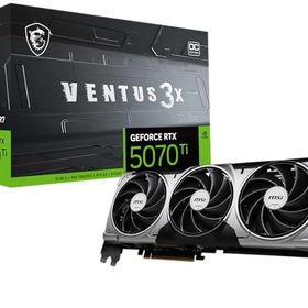 MSI Gaming RTX 5070 Ti 16G Ventus 3X OCグラフィックスカード (16GB GDDR7、256ビット、究極のパフォーマンス:2497MHz、DisplayPort x 3 2.1a、HDMI 2.1b、NVIDIA